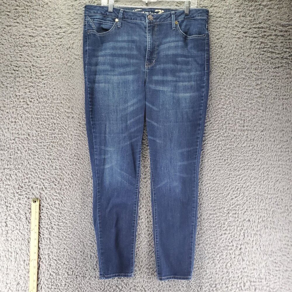 Seven7 Jeans Womens Size 14 Blue Denim Stretch Mid-Rise Skinny